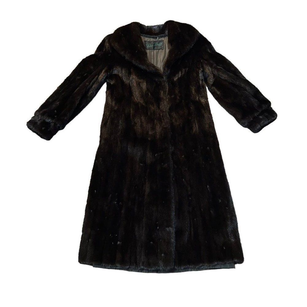 PETER DUFFY NEW YORK WOMENS HOOK AND LOOP TRENCH COAT MINK FUR